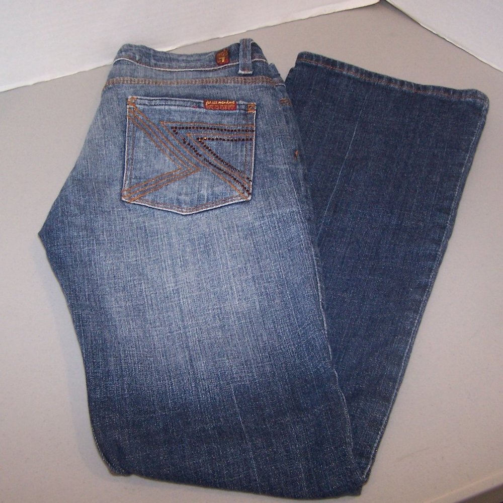 WOMEN'S ( 7 ) FOR ALL MANKIND BOOT CUT BLUE JEANS